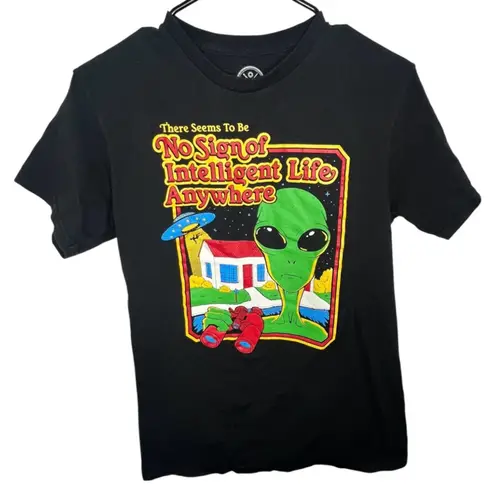 DOM Funny Alien UFO Humorous Graphic Short Sleeve T