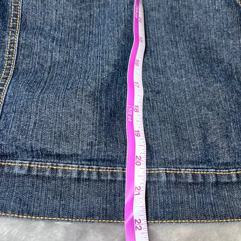 Arizona Jeans Arizona Jean Co Blue Jean Jacket Womens XXL Denim Floral Embroidery Boho Y2K