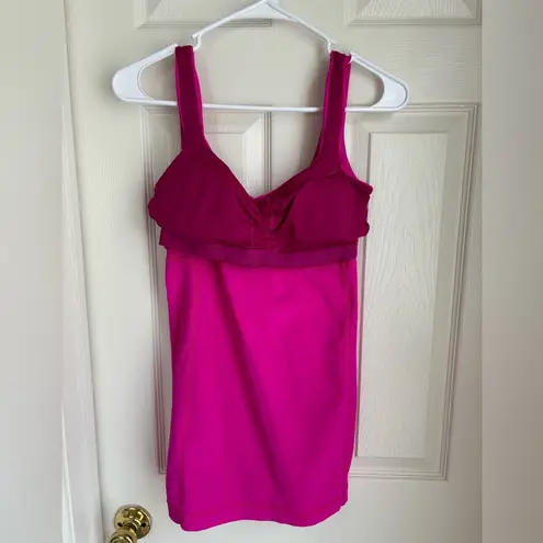 Lululemon Pink Aria Tank II with Built in Bra & Removable Padding