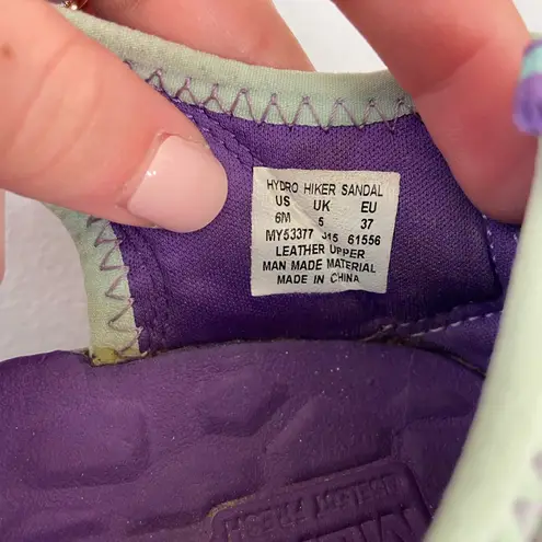 Merrell EUC women’s purple blue Velcro strap hydro hiker hiking sandals shoes 6