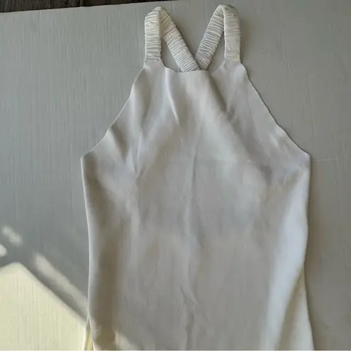 525 America knit elastic cross strap open back midi dress off white Ivory Medium