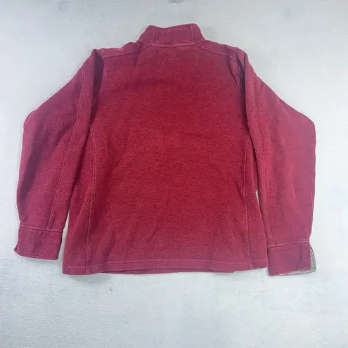 Orvis Sweater Women XL Red 1/4 Zip Pullover Camp Hike Fishing Gorp Cabin Cotton