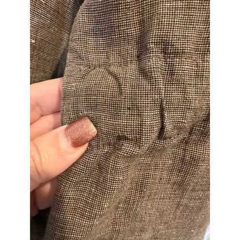 Flax Oversized Minimalist Lagenlook Coastal Grandma 100% Linen Shirt In Brown M