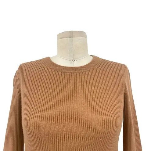 Veronica Beard Rocha Poplin-paneled Merino Wool Sweater In Camel Size XS - Image 4
