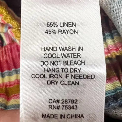 C&C California NWT Maui Beach Tropical Print Linen Blend Pants Size Small