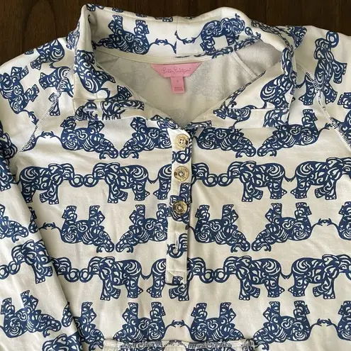 Lilly Pulitzer  SMALL Captain Popover White Pack Your Trunk Elephant Sweatshirt - Image 3