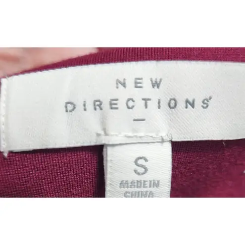 New Directions Knit Pants Career Wear Pull On Stretch Burgundy Size S Red