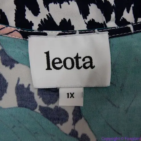 Leota Wild Tropics Justine Sleeveless Faux Wrap Dress, 1X