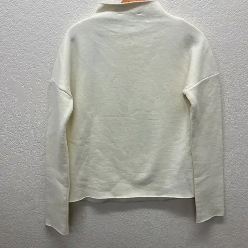 Lime & Vine Ivory Raw Hem Sweatshirt S White