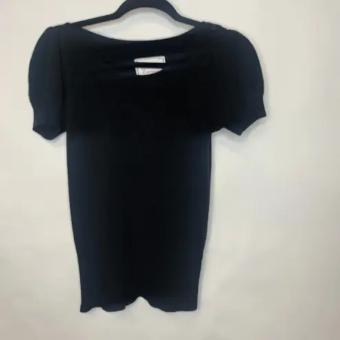 Energie Y2k Black Short Puff Sleeve Sweater Sz Medium Boho