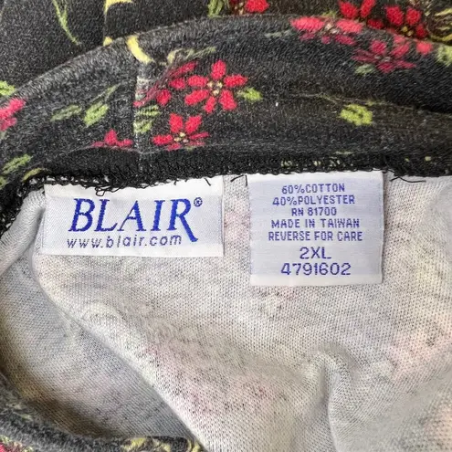 Blair Women's Poinsettia Christmas Mock Turtleneck Size 2XL