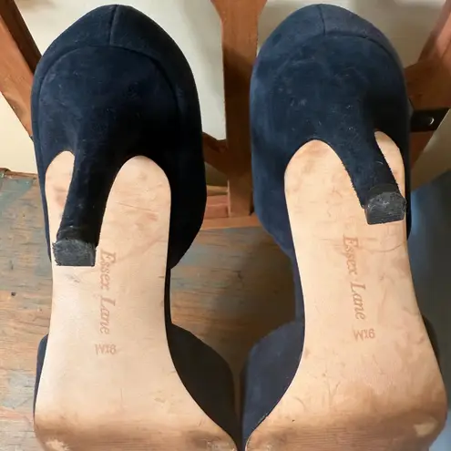 Essex Lane D'Orsay Blue Suede Pumps Shoes SZ 9.5 Classic Classy Boss Lady Work