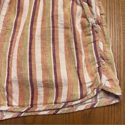 Madewell  Linen-Cotton Broome Stripe Tungst Pull-On Shorts in Mulled Cider Medium thumbnail 11