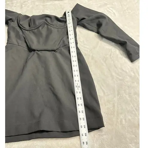 Mistress Rocks Bardot Corset Dress Women's Medium Black Mini Crepe Off Shoulder