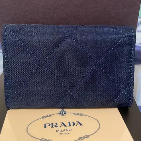 Prada  Midnight Blue Nylon Quilted Key Holder - Image 2
