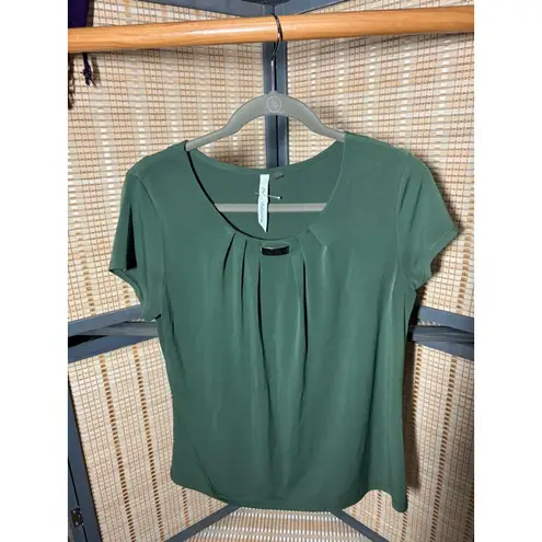 Ny Collection Women's Green Short Sleeve Top M