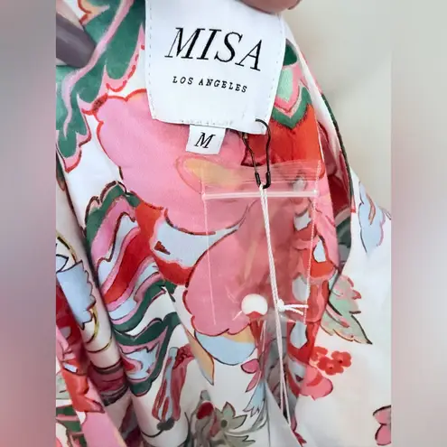 Revolve Brand Misa Casablanca Floral Midi Dress Size M NWT. Low Cut Pink Size M