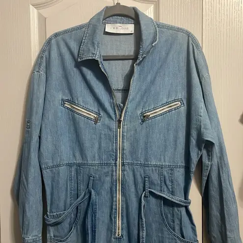 IRO 💙💖 Jeans Polly Denim Long Sleeve Jumpsuit sz 40