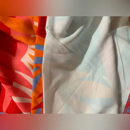 Molly Bracken NWT Roma Pink Sunset Retro Tropical Palm Tree Ruched Tie Skirt L