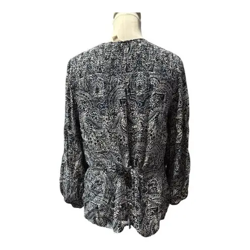 Ella Moss Blue Paisley Blouse Size S