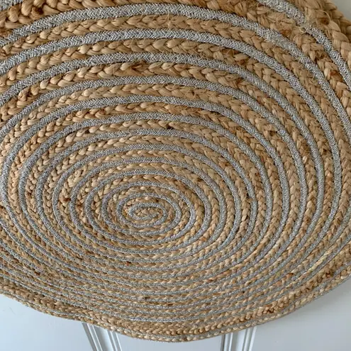 Magid Natural Weaved Silver Circle Large Tote Bag Tan