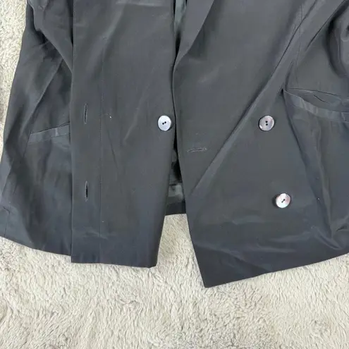 Omanti Silk Blazer Business Career Button Front Jacket Black Size 12