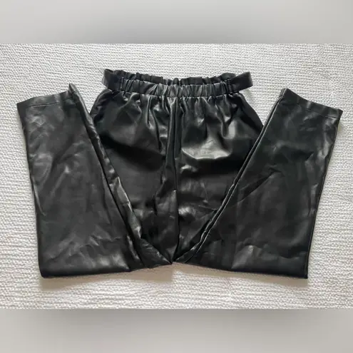 Bagatelle Black Faux Leather Pants Stretchy Paper Bag Waist Bikercore Goth