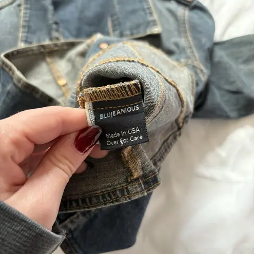 Vintage Blu Jeanious Womens Size Small Blue Denim Jean Jacket Streetwear Y2K 90s