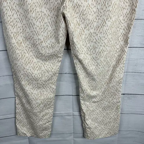 Nic+Zoe Womens size 16 Abstract Print Cream Cropped Trouser Pants