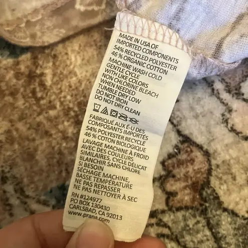 prAna Floral Pattern Top 3/4 Sleeve Pullover Multicolor Women Size LG