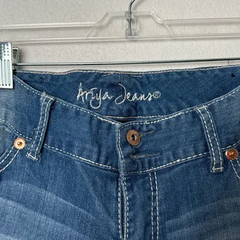 Ariya Jeans Ariya Bootcut Jeans Women Sz 13/14 Stretch Stitch Flap Distressed Western Grunge