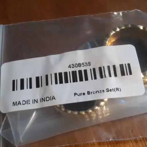 Love Weave Set of Two 18K Yellow Gold Ion Plated Bronze Rings (Size 9)