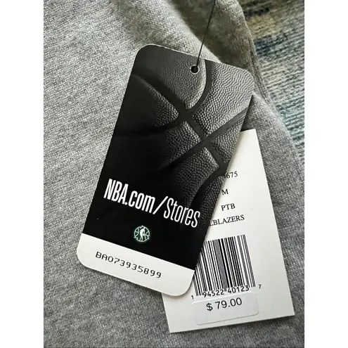 Nba NWT! Heathered Gray Portland Trailblazer Sequin Fleece Hoodie Medium