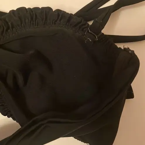 Aztec Rose halter/bandu bikini style swim top Black