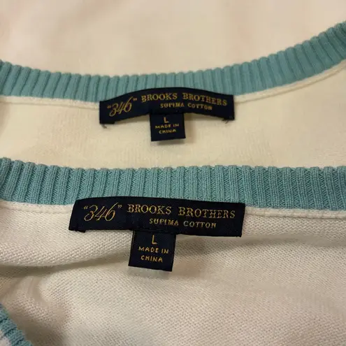 Brooks Brothers 346- SET! 100% Supima Cotton Tank + Long Sleeve Full Button- L