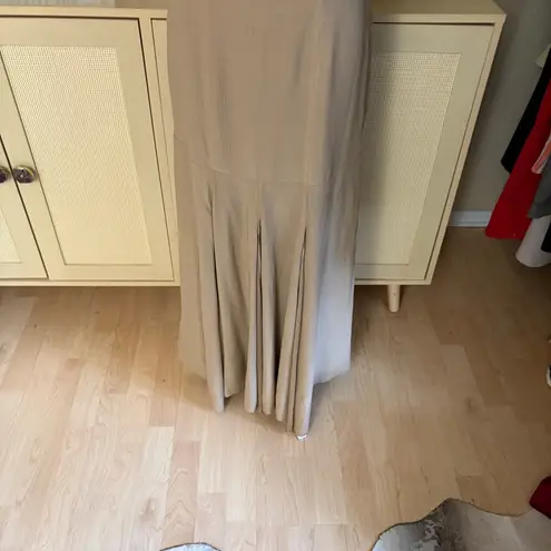 TOVE Elodie Open Back Silk Crepon Midi Dress Size 38