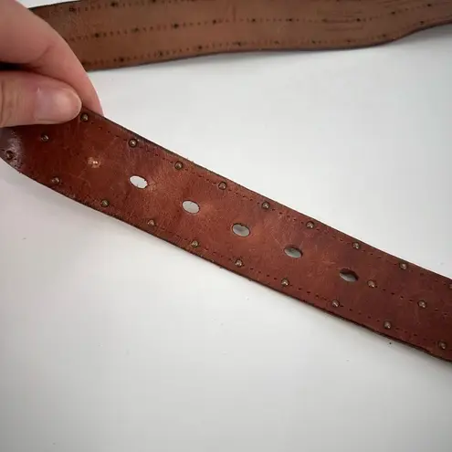 American Eagle  Outfitters Women's Leather Studded Buckle Waist Belt Brown Medium