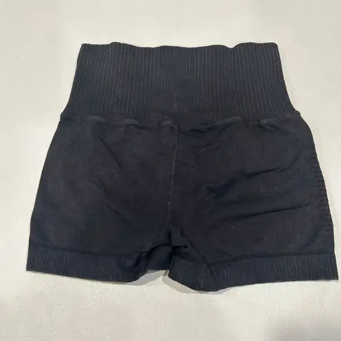 Free People  Movement Black Seamless Ribbed High Rise Shorts XS/S