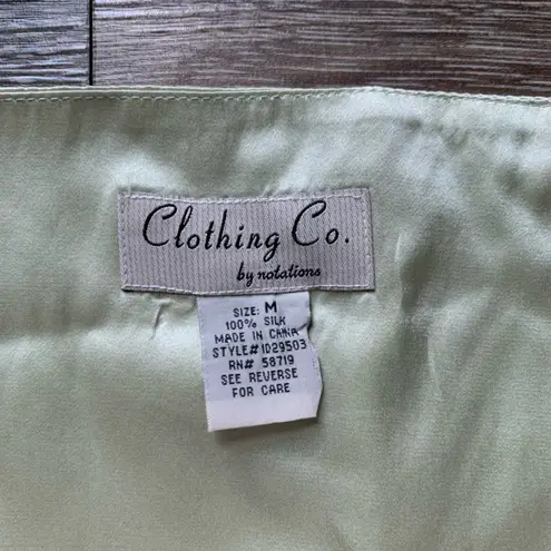 Notations Clothing Co. by  Green Silk Lace Trim Camisole M