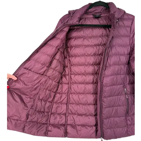 32 Degrees Heat Womens Packable Hooded Down Puffer Jacket Coat Purple Sz Medium