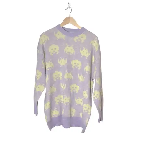 ZARA  jacquard space invaders pastel crewneck sweater