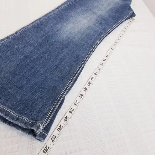 Y2K Rock & Roll Denim Embroidered Rival Low Rise Bootcut Jeans Size 29