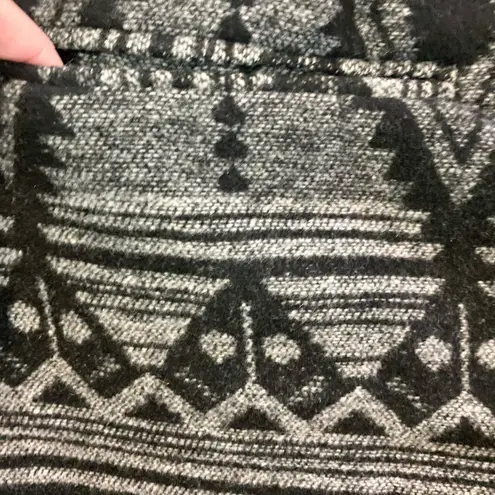 Artisan NY Southwestern Tribal Blanket Gray Oversized Vest Duster Womens Small