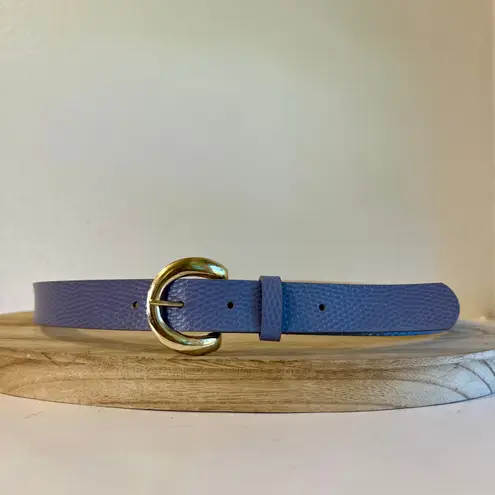 Vintage 90s Lavender Purple Vegan Leather Gold Buckle Belt Size Large
