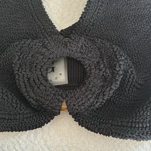 Hunza G Nadine Stripe Two Piece Swimsuit, Black, BRAND NEW, OS, $255 Black Size undefined