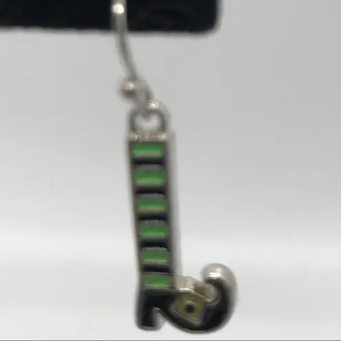 Halloween Witch Legs Earrings Jewelry Black Green