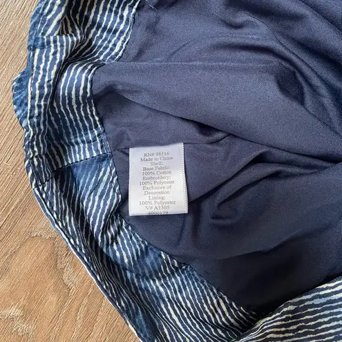 Coldwater Creek Blue midi length skirt ~ embroidery boho bohemian artsy ~ size L