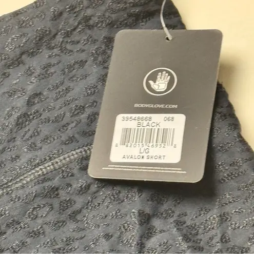 Body Glove Women's Black Sporty Athletic Drawstring Workout Shorts Sz L NWT