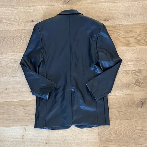 AFRM Blazer Faux Leather Agnes Size M Eggplant Black Size M