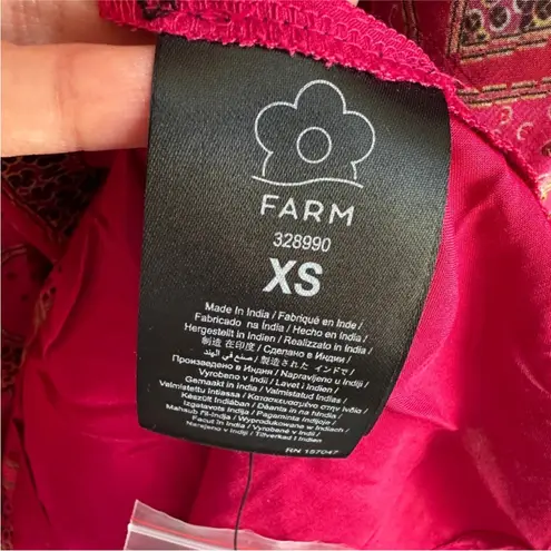 Farm Rio NWT  Pink Floral Glam Scarf Long Sleeve Maxi Dress